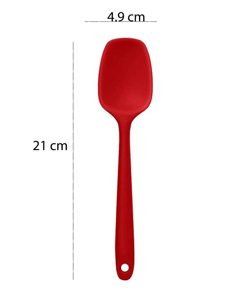 FS COOL Silicone Spatula 450F Heat Resistant Spoon Spatulas Strong Steel Core and OnePiece Seamless Design Perfect for Cooking Mixing Baking BPA Free and Dishwasher SafePack of 4 Red - Image 2