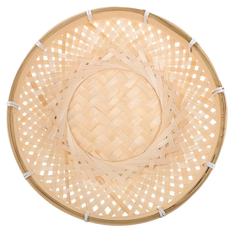 Natural Wicker Storage Basket 26cm Diameter Serving Tray for Kitchen Dining Organization - Image 2