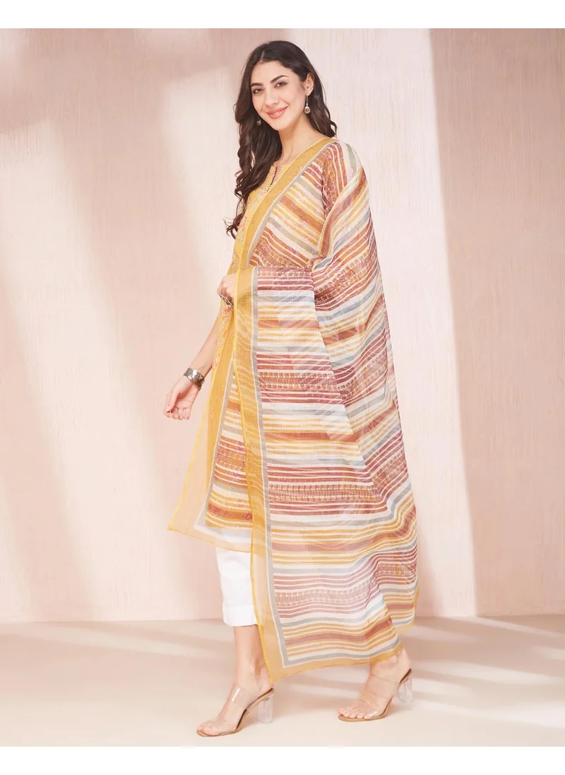 فاب انديا Printed Dupatta & Kurta Set