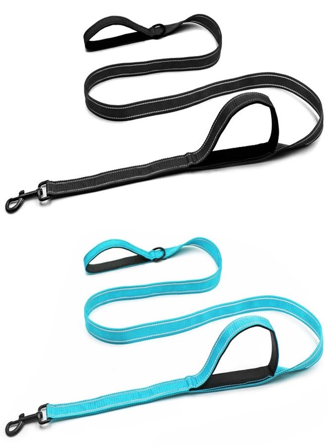 DaKuan 2 Pack Heavy Duty Dog Leashes for Medium & Large Dogs - 6FT Double-Layer Nylon Leash with Reflective Strips, Soft Handle & 360° Swivel Hook - Strong Pet Lead for Walking, Training, Running - Image 1