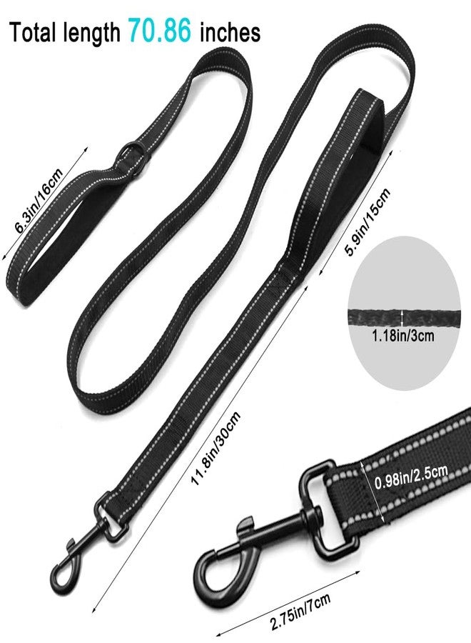 DaKuan 2 Pack Heavy Duty Dog Leashes for Medium & Large Dogs - 6FT Double-Layer Nylon Leash with Reflective Strips, Soft Handle & 360° Swivel Hook - Strong Pet Lead for Walking, Training, Running - Image 2