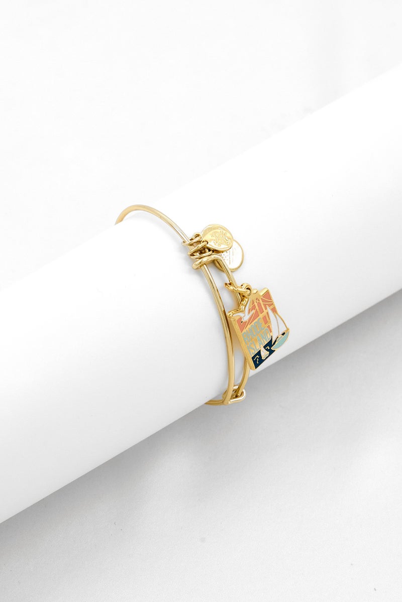 ALEX AND ANI Women Places We Love Rhode Island Expandable Bangle Bracelet, Gold - Image 1