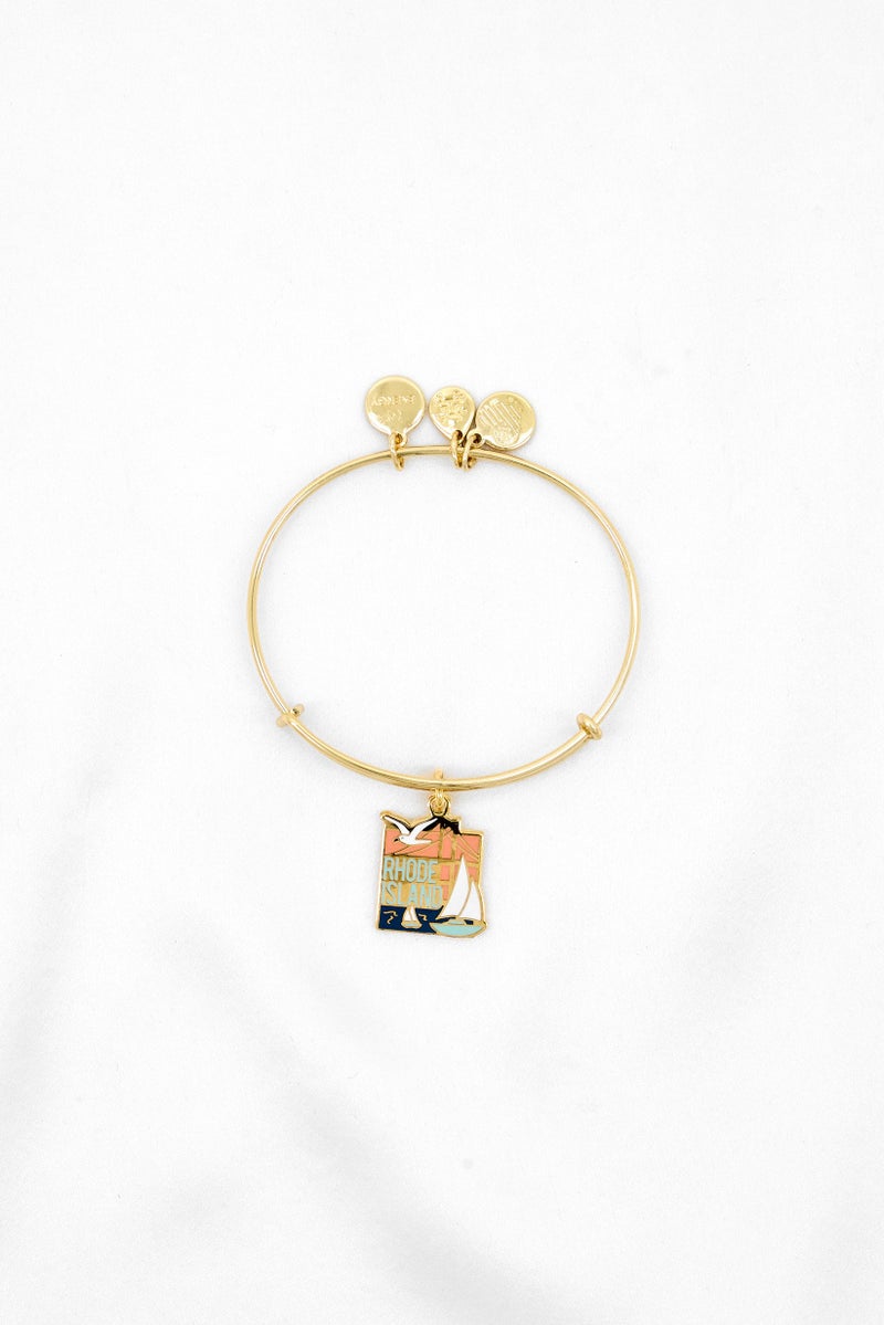 ALEX AND ANI Women Places We Love Rhode Island Expandable Bangle Bracelet, Gold - Image 2