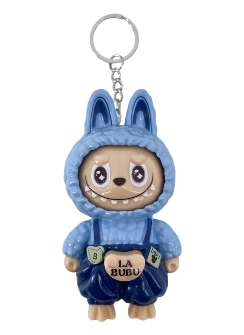 LABUBU LABUBU doll is made of plastic, comes in multiple shapes, as a stylish and beautiful accessory, has many uses for children and adult girls, such as changing her facial expressions into three different shapes (happy face, winking face, and sleeping face) at the press of a button on her front, equipped with a hanging ring, perfect as a keychain or bag decoration.  - Image 4