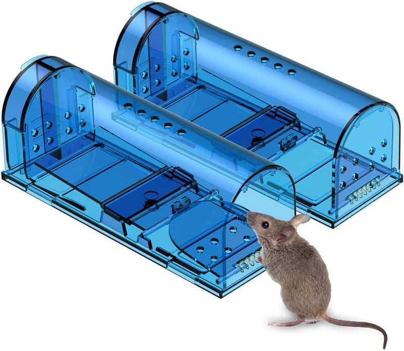 blinc Humane Mouse Trap | Catch and Release Mouse Traps That Work | Mice Trap No Kill for mice/Rodent Pet Safe (Dog/Cat) Best Indoor/Outdoor Mousetrap Catcher Non Killer Small Capture Cage (Blue) - Image 1