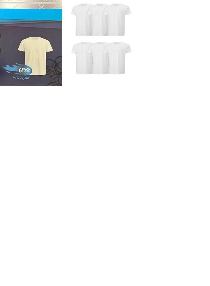 Round half sleeve T-shirt, 100% cotton, Egyptian made (6 pieces). 