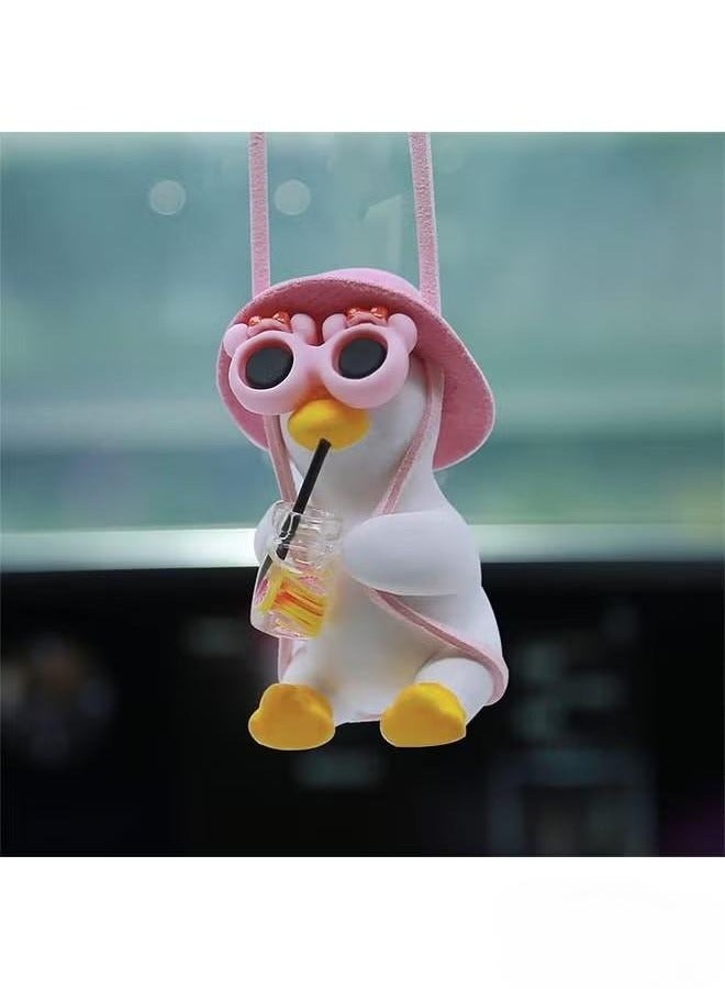 Generic Cool Swinging Duck Car Hanging Ornament, Pendant for Interior Rearview Mirror Decoration, and Car Rear View Mirror Hanging Accessories  - Image 1