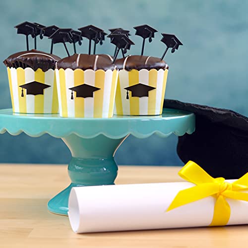 Whaline 600pcs Graduation Cap Stickers Black Graduation Hat Sealing Labels Grad Party Favor Labels Self-Adhesive Grad Cap Stickers for College High School Party Chocolate Envelopes Decor - Image 5