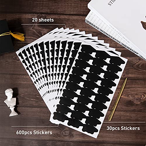 Whaline 600pcs Graduation Cap Stickers Black Graduation Hat Sealing Labels Grad Party Favor Labels Self-Adhesive Grad Cap Stickers for College High School Party Chocolate Envelopes Decor - Image 3