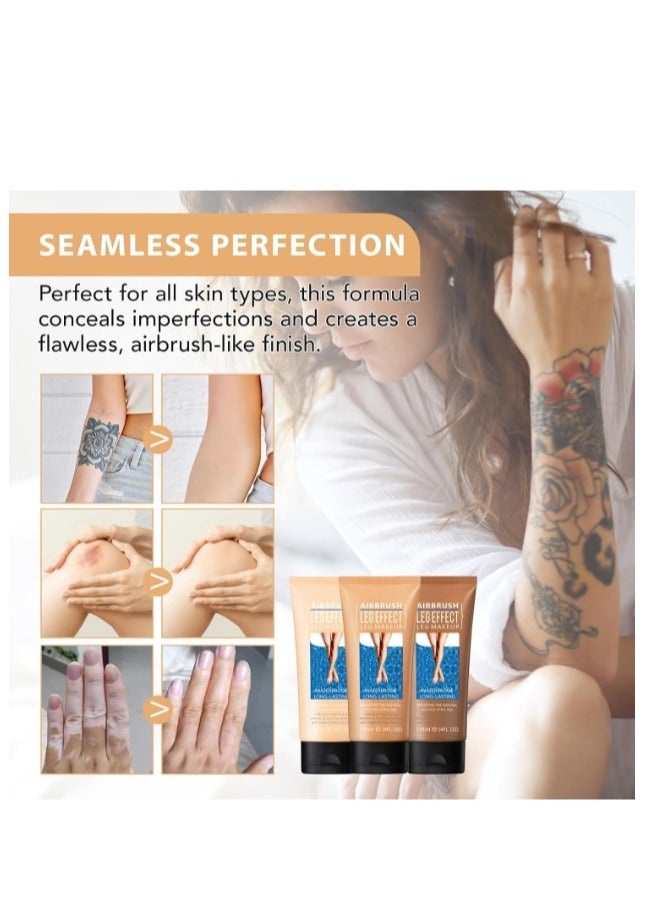 OceAura Leg Makeup Lotion, Airbrush Legs, Body Makeup Foundation, Waterproof, No Transfer, Leg and Body Scar Cover Makeup for Tattoo Cover Up, Long Last Body Foundation 30g Bronze - Image 4