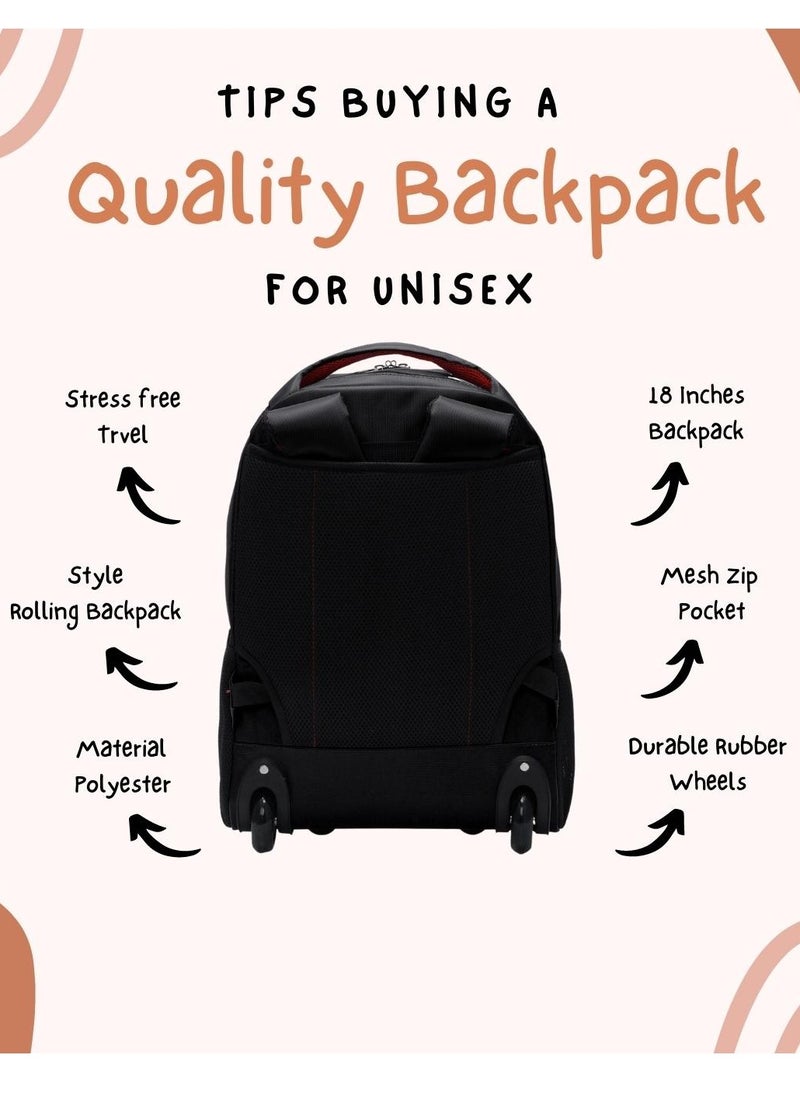 Stargold Water Resistance 2 Wheels Casual Trolley Backpack 18 Inch  - Image 3