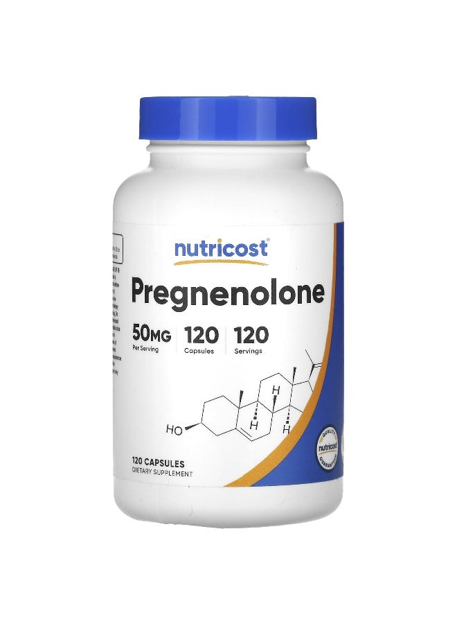 Nutricost, Pregnenolone, 50 mg, 120 Capsules (Packaging may vary) - Image 1