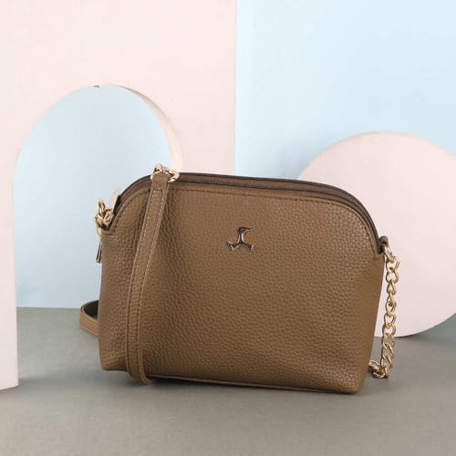 Mochi Women's Brown Stylish Faux Leather Sling Bag (66-537) - Image 2