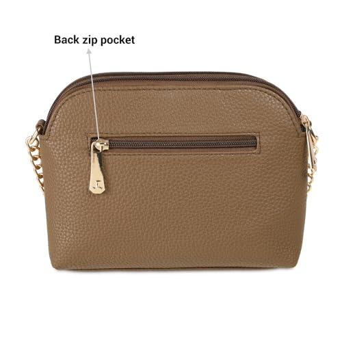 Mochi Women's Brown Stylish Faux Leather Sling Bag (66-537) - Image 4