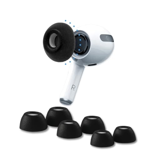 Comply Limited Edition Foam Replacement Earbud Tips for Apple AirPods Pro 1 & 2, Black, (S/M/L) (3 Pairs) - Image 1