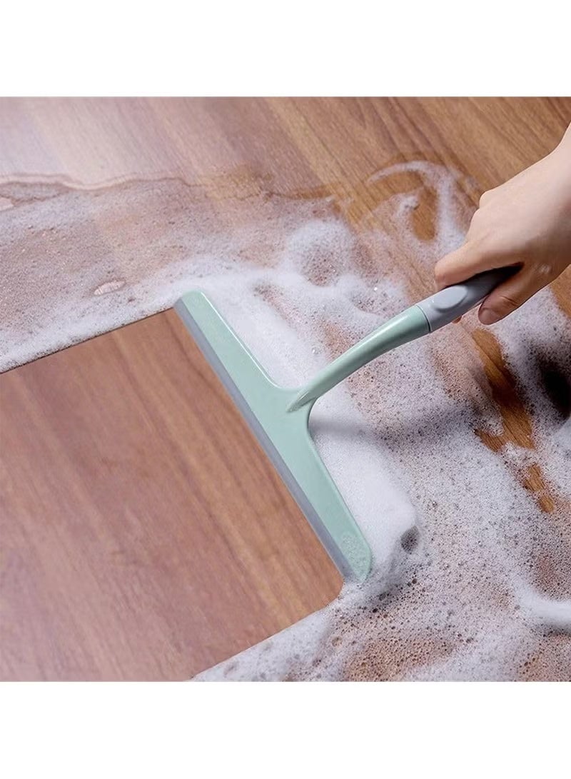 مسّاحة زجاج بسلاح سيليكون لتنظيف الشبابيك وأبواب الدش والمرايا – ممسحة مياه للحمّام والزجاج الأمامي للسيارة بمقبض مريح ضد الانزلاق مع فتحة تعليق – تنظيف بدون خطوط - Image 3