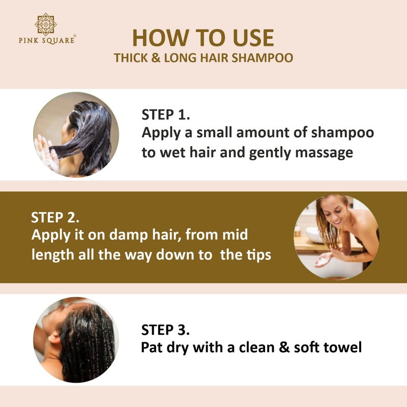 Pink Square Thick  Long Hair Shampoo with Ginger Extract to Get Dandruff Free Scalp Refresh Hair Pack of 4 of 100ML 400ML - Image 3