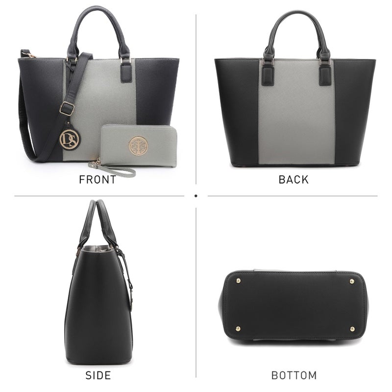 Dasein Tote Bag for Women Large Satchel Purse Handbag Shoulder Bag Work Bag Hobo Bag with Matching Wallet - Image 2