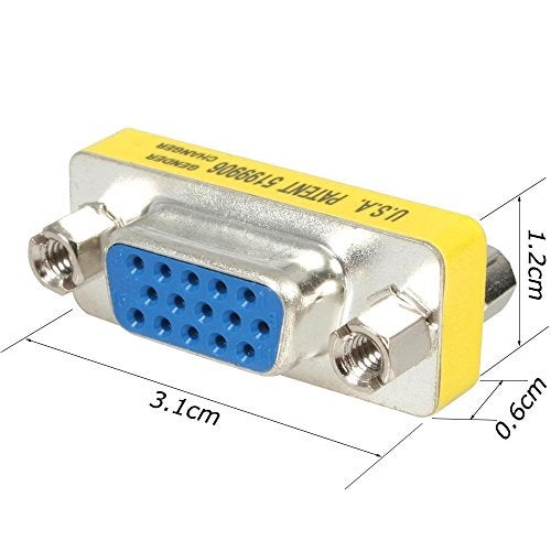 WOVTE SVGA Connector, DB HD New 15 VGA SVGA KVM Female to Female Gender Changer Adapter Coupler Pack of 2 - Image 4