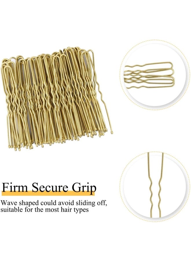 Premify - U Shaped Hair Pins, Pack Of 120 Bobby Pins Bun Hair Pins, Blonde Hair Grips, Hair Pin For Women, Wedding Bridal Blonde Color Hairpins In Plastic Box - Image 1