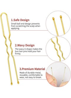 Premify U Shaped Hair Pins, Pack Of 120 Bobby Pins Bun Hair Pins, Blonde Hair Grips, Hair Pin For Women, Wedding Bridal Blonde Color Hairpins In Plastic Box  - Image 2