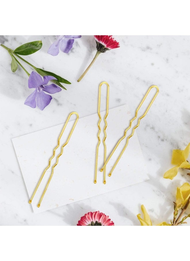 Premify - U Shaped Hair Pins, Pack Of 120 Bobby Pins Bun Hair Pins, Blonde Hair Grips, Hair Pin For Women, Wedding Bridal Blonde Color Hairpins In Plastic Box - Image 1