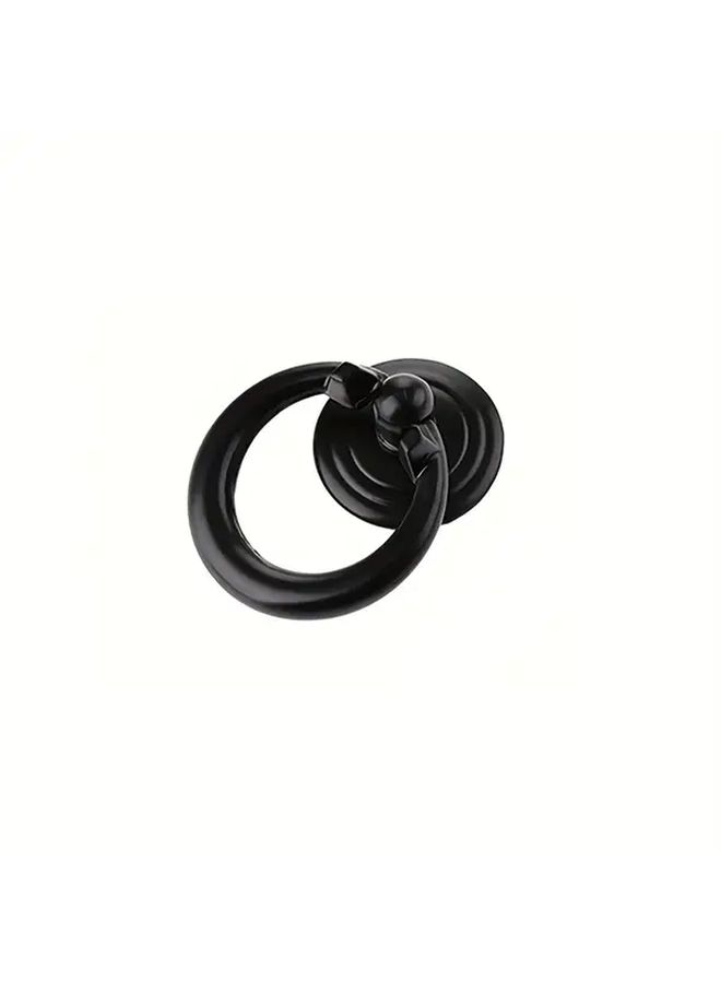 4 Pcs Black Cabinet Handles Sleek Matte Finish Durable Metal Ring Pulls For Kitchen Bathroom - Image 5