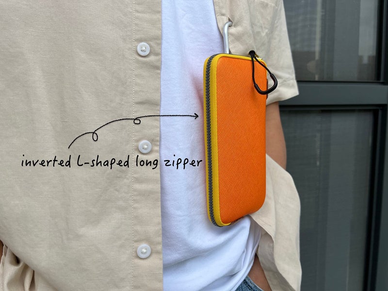 OneJoy Neoprene Phone Pouch, Lightweight Protective Cellphone Sleeve with Large Zipper Opening, Inner Pocket, Thermal Insulated, Durable Cell Phone Carrier for iPhone & Smartphones [ Orange ] - Image 4