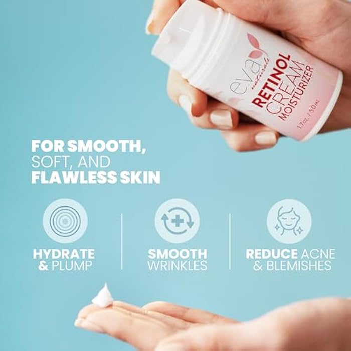 Eva Naturals Anti-Aging Retinol Cream For Face - Anti-wrinkle Retinol-Complex Moisturizer Day & Night Cream w/Hyaluronic Acid & Vitamin E For Women & Men - Reduce Fine Lines & Dark Spots - 1.7 Fl Oz - Image 2