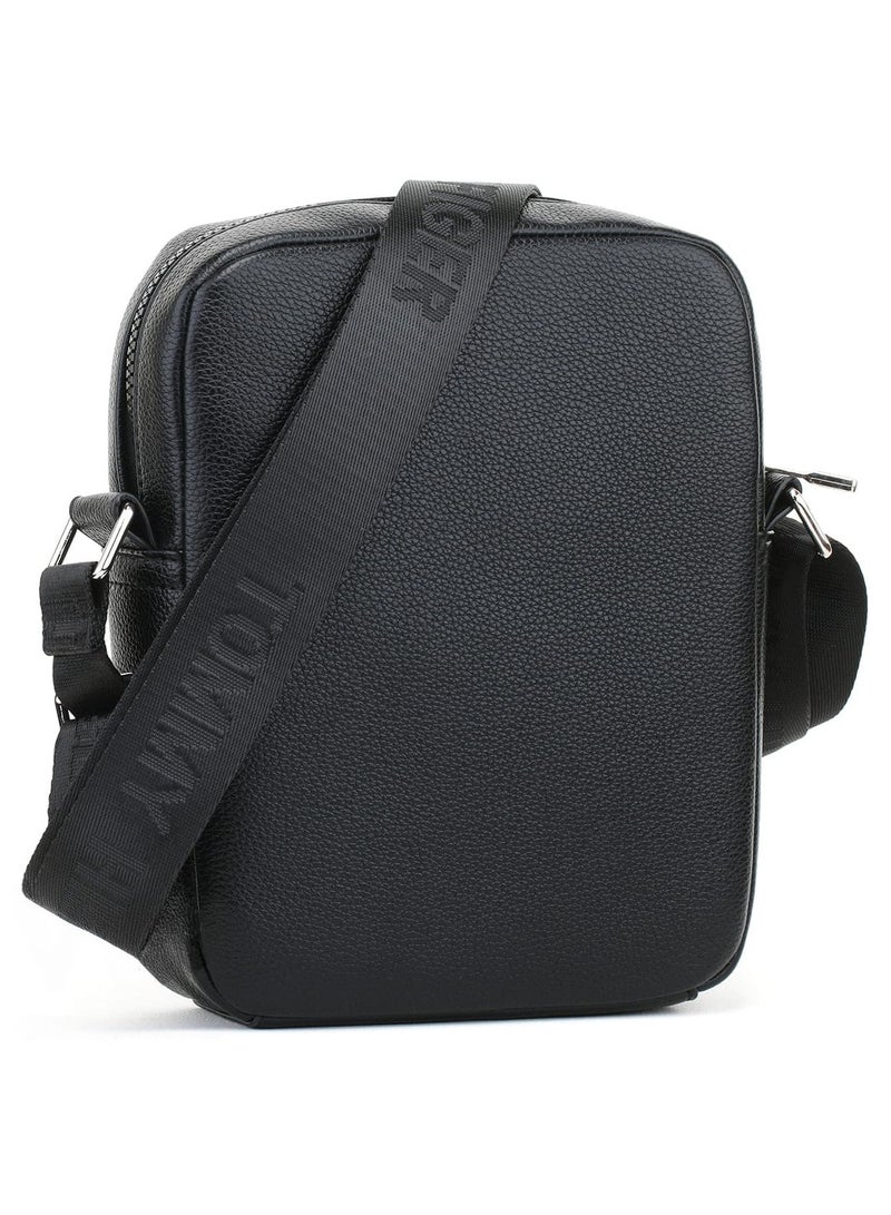 Tommy Hilfiger Plus Black Leather Tommy Hilfiger Crossbody Messenger Bag For Men  - Image 3