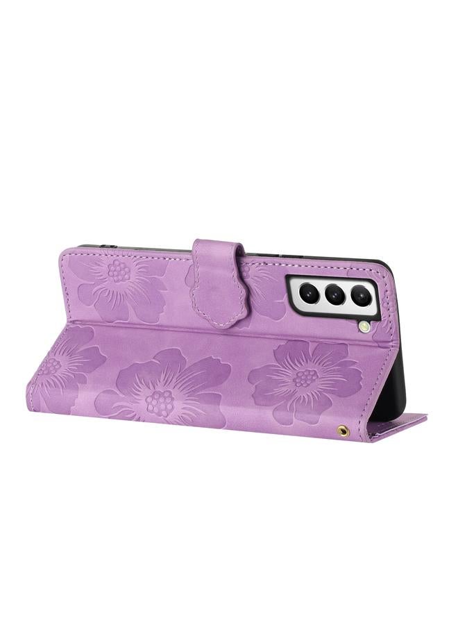 S-TOP Case For Samsung Galaxy S21 FE 5G Flower Embossing Pattern Leather Phone Case - Image 5
