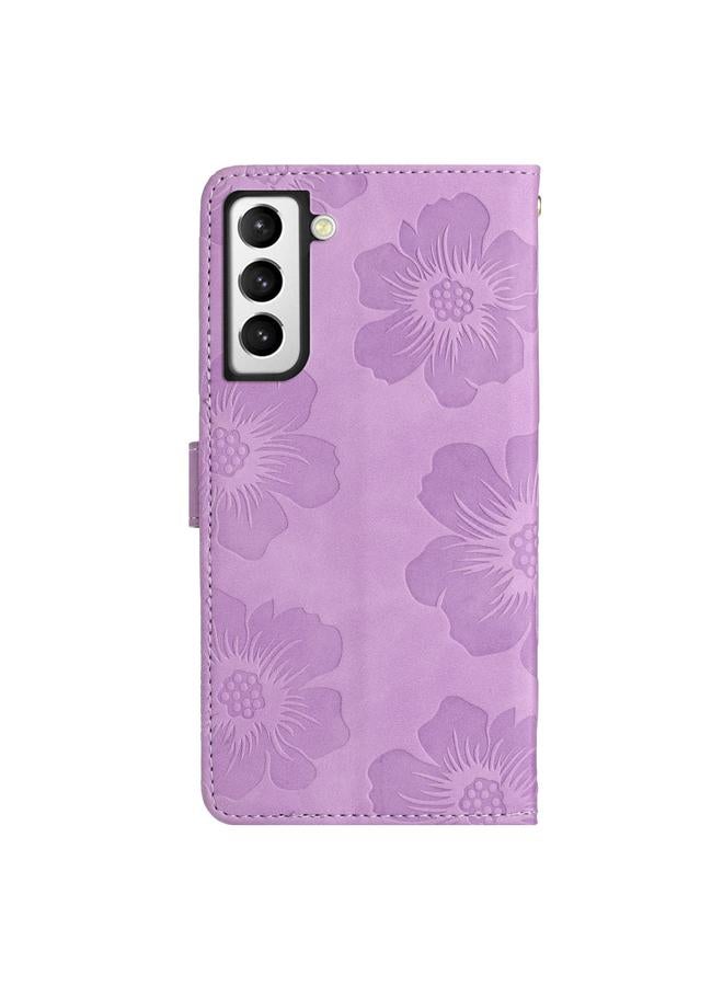 S-TOP Case For Samsung Galaxy S21 FE 5G Flower Embossing Pattern Leather Phone Case - Image 3