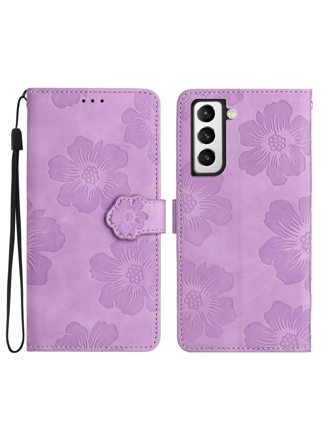 S-TOP Case For Samsung Galaxy S21 FE 5G Flower Embossing Pattern Leather Phone Case - Image 1