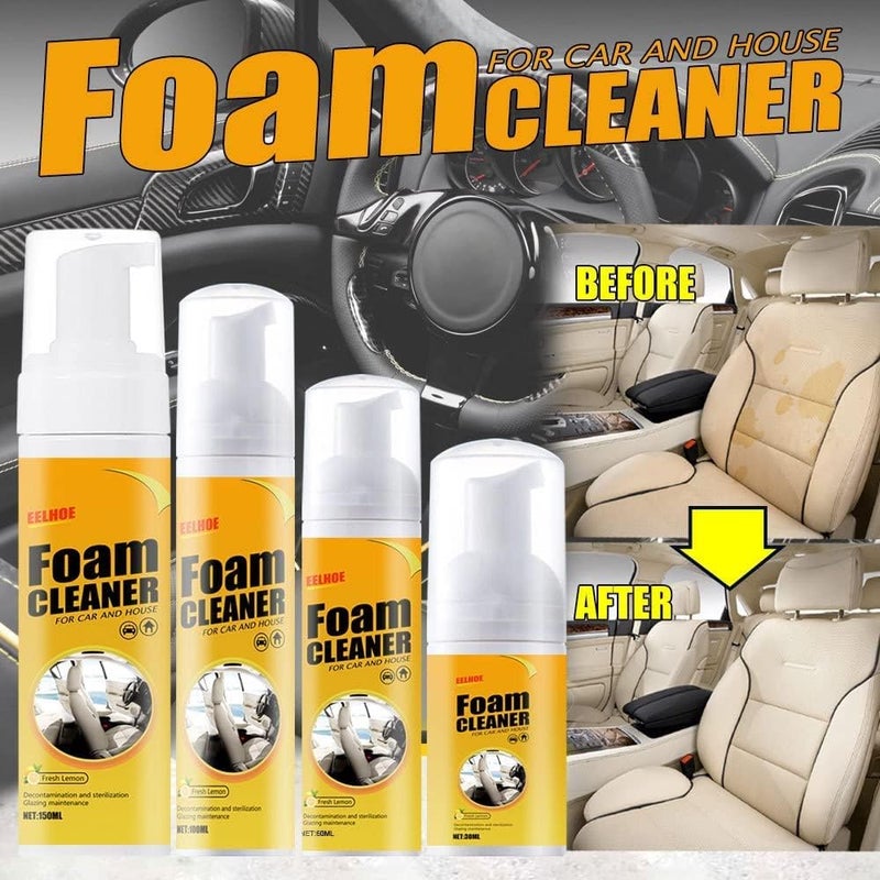Car Magic Foam Cleaner, Foam Cleaner All Purpose, Foam Cleaner for Car and House Lemon Flavor, Powerful Stain Removal Kit Foam Cleaner for Car, Kitchen, Bathroom, ect (150ml, 2Pcs) - Image 2
