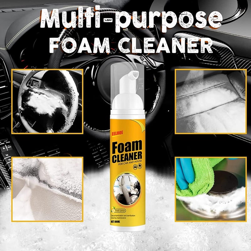 Car Magic Foam Cleaner, Foam Cleaner All Purpose, Foam Cleaner for Car and House Lemon Flavor, Powerful Stain Removal Kit Foam Cleaner for Car, Kitchen, Bathroom, ect (150ml, 2Pcs) - Image 5