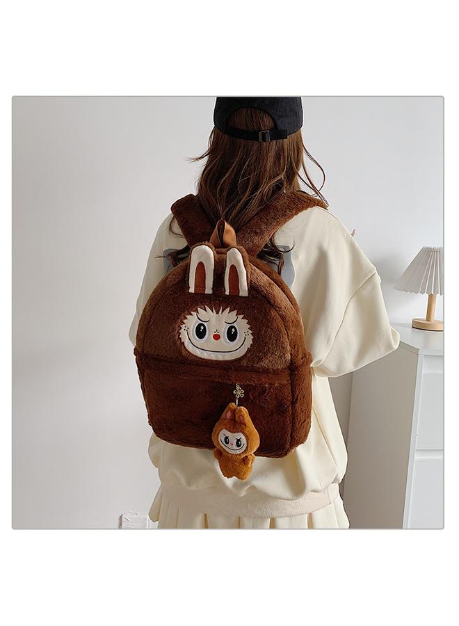 Y&D Cute Cartoon Bag with Plush Zimomo Labubu Backpack for Kawaii mini Backpack Size:30x10x35cm 