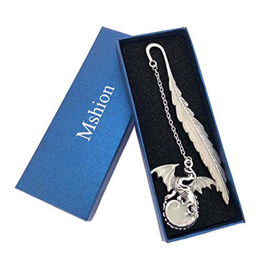 Mshion Luminous Bookmark, Retro Glow in The Dark Reading Bookmarks for Women Men Lovers,Book Markers with Pendant Holiday Gifts - Image 1
