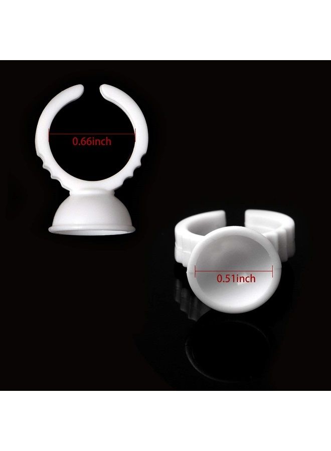 BTArtbox 300PCS Tattoo Rings Cups Disposable Glue Holder Plastic Tattoo Ink Pigment Ring Adhesive Makeup Rings Palette For Eyelash Extension Nail Art - Image 3