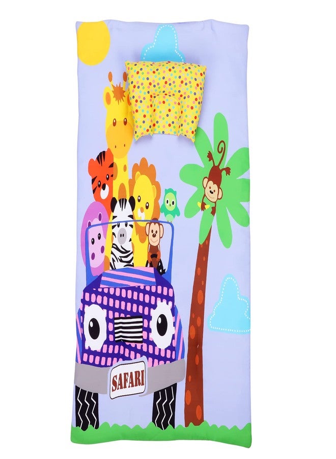 AMARDEEP Baby Bedding with Pillow Digital Printed Jungle Theme (AD_Bedding_ACAR_Blue) - Image 2