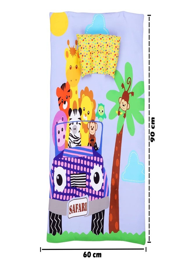 AMARDEEP Baby Bedding with Pillow Digital Printed Jungle Theme (AD_Bedding_ACAR_Blue) - Image 3