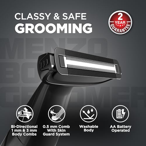 Havells Menzo Body Groomer| Wet & Dry Use| Battery Powered|Skin Guard for No Nicks & Cuts| For All Body Parts Including Senstive Areas| BG5555 - Image 3