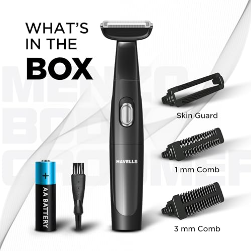 Havells Menzo Body Groomer| Wet & Dry Use| Battery Powered|Skin Guard for No Nicks & Cuts| For All Body Parts Including Senstive Areas| BG5555 - Image 2