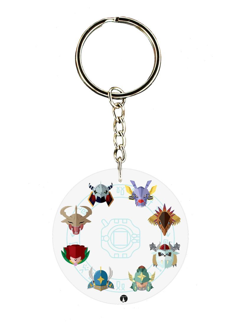 Anime Digimon Double Side Printed Keychain