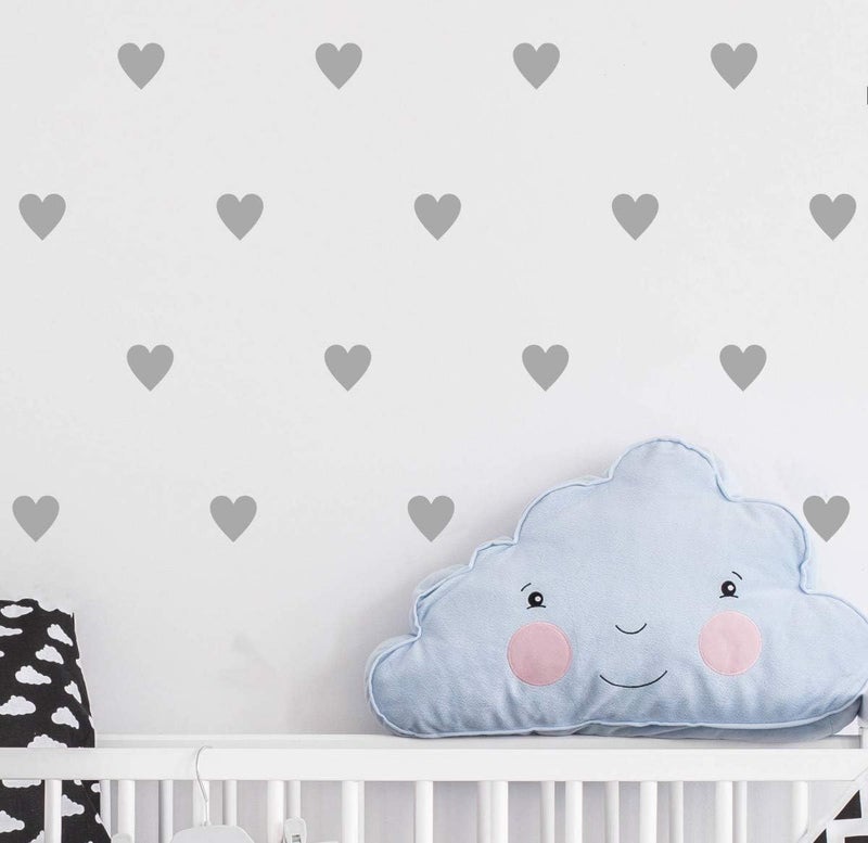 JURUOXIN 2 Inch Gray Heart Wall Decals - 100 Pieces - Image 3