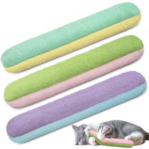 Retro Shaw Refillable Catnip Toys for Cats 3Pcs Cat Toys Pillows with Crinkle Sound Interactive Indoor Kitten Nip Chew Kitty Kicker Toy for Exercise 8 Inches - Image 1