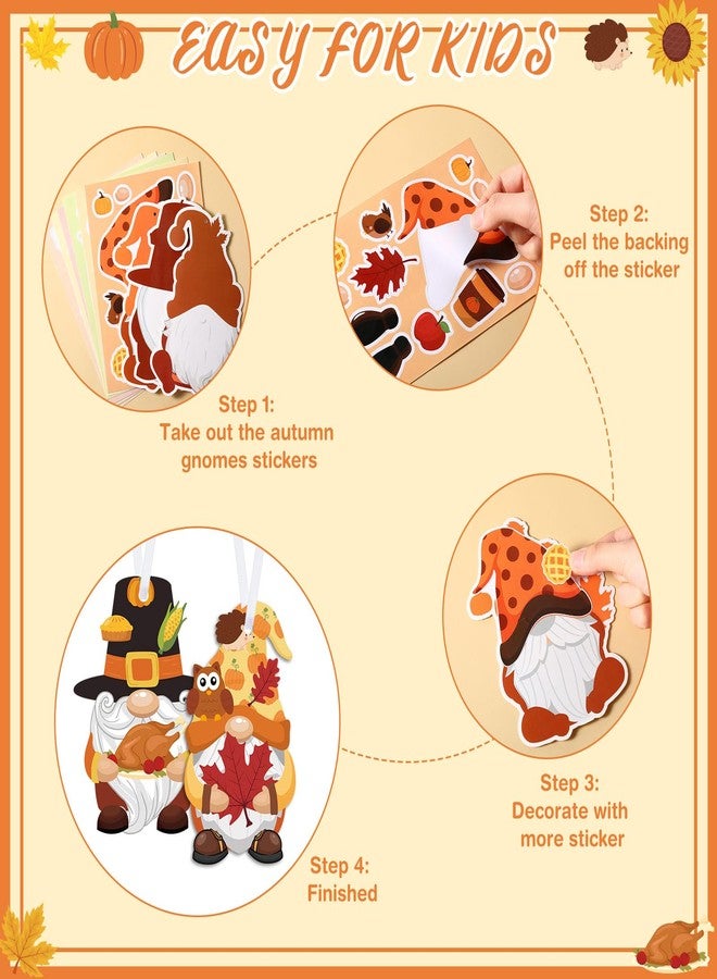 Containlol 48 Packs Fall Craft Kits for Kids DIY Autumn Gnome Craft Preschool Art Craft Set Make Your Own Gnome Craft Fall Gnome Ornament Kit for Kids Thanksgiving Classroom Favors Activities - Image 3