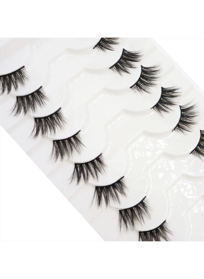 DAODER False Eyelashes Half Lashes Natural Look Wispy Cat Eye Lashes 3D Mink Lashes 8~15mm Volume Eyelash Soft Handmade Fake Lashes 10 Pairs Multipack(Half Lashes Wispy)  - Image 5