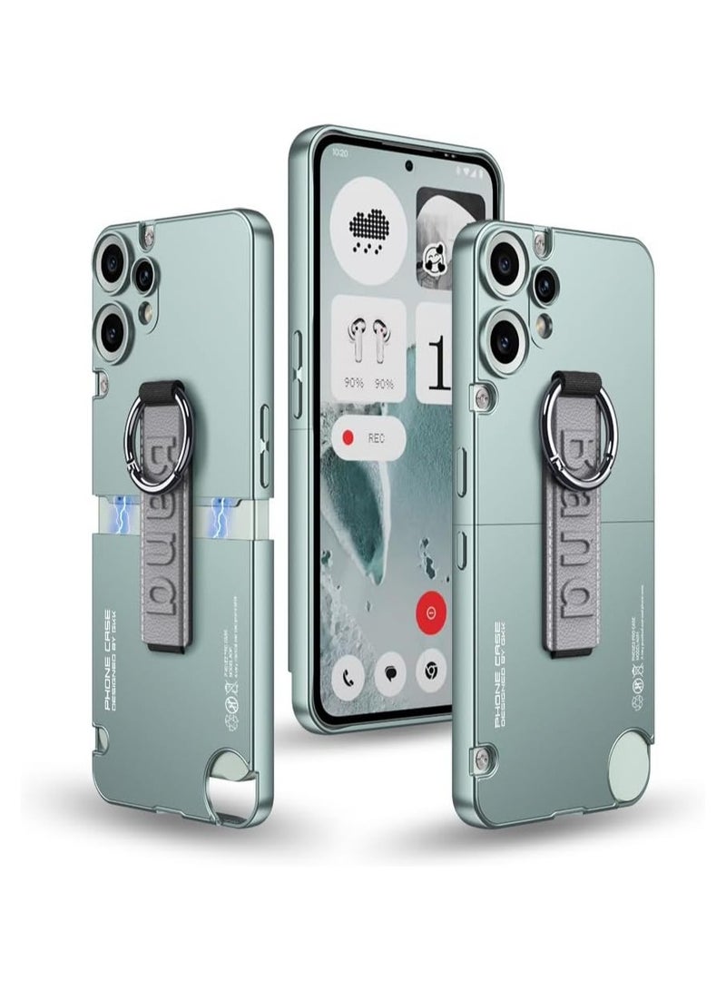 General Case for Nothing CMF Phone 2 Pro with Elastic Wrist Strap and Carrying Finger Loop, Brushed Rigid PC Back Shockproof Case for Nothing CMF Phone 2 Pro 