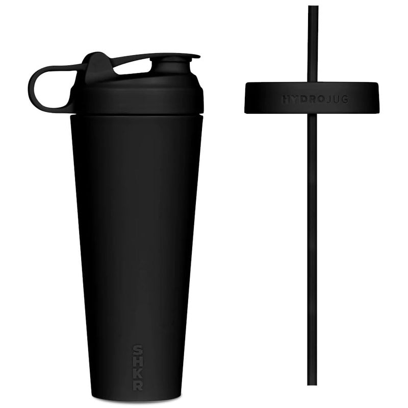 HydroJug Shaker Cup 24oz Perfect For Protein Shakes PreWorkout Drinks Iced Coffee Easy Blending Vacuum Insulated Cup Holder Compatible BPA Free Keeps Temp For Hours Black