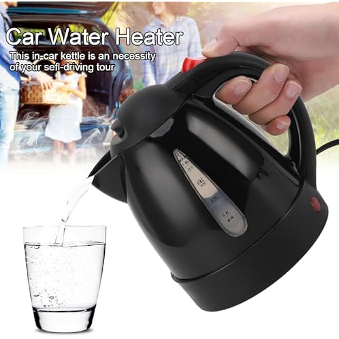 BROLEO Car Electric Kettle 24V 1000Ml Portable Car Kettle Water Boiler With Auto Shut Off  Cigarette Lighter Stainless Steel Road Trip Car Truck Water Heater For Hot Water Tea Coffee - Image 5